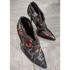 Zara | chain print ankle booties